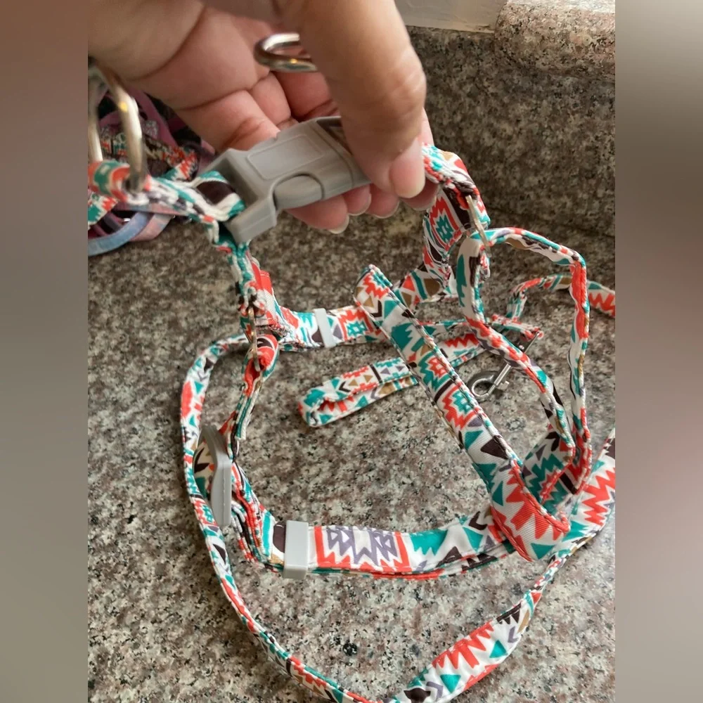 🌼5/$25🌼 Aztec print dog leash and harness collar for dog size medium/large